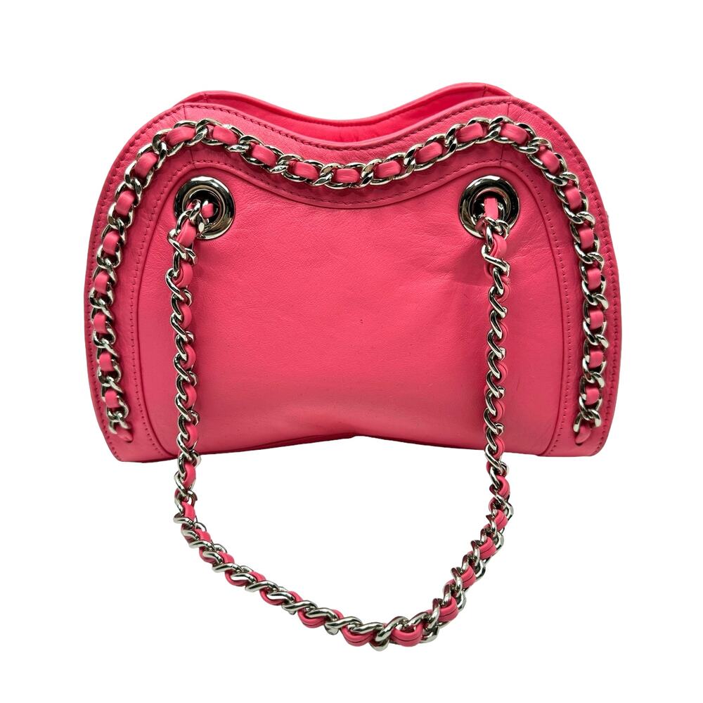 BODHI Monca Sweetheart Pink Leather Quilted Heart Chain Strap Small Bag Purse - Picture 2 of 10
